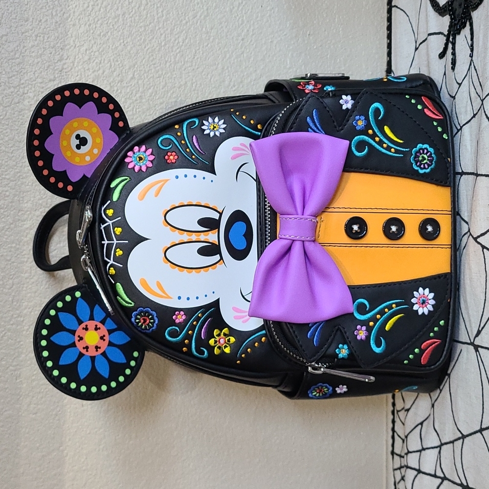 Loungefly Disney Mickey Mouse Sugar Skull Cosplay Mini Backpack